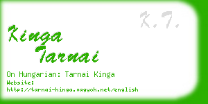 kinga tarnai business card
